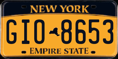 NY license plate GIO8653
