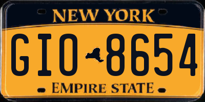 NY license plate GIO8654