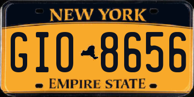 NY license plate GIO8656