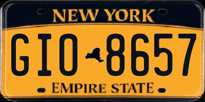 NY license plate GIO8657
