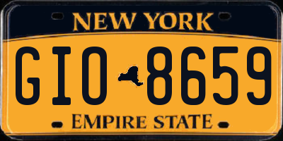 NY license plate GIO8659