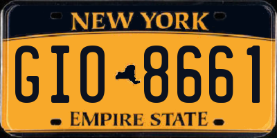 NY license plate GIO8661