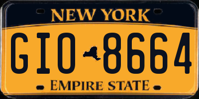 NY license plate GIO8664