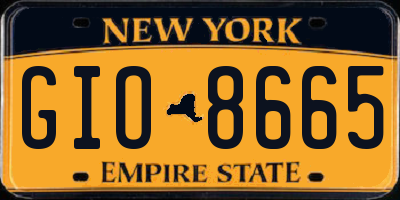 NY license plate GIO8665