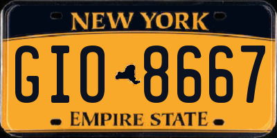 NY license plate GIO8667