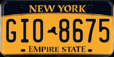 NY license plate GIO8675