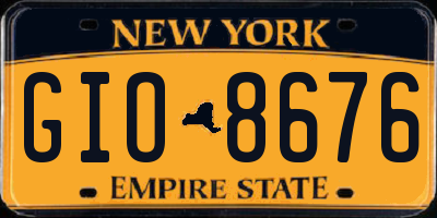 NY license plate GIO8676