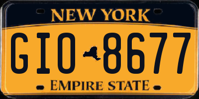 NY license plate GIO8677