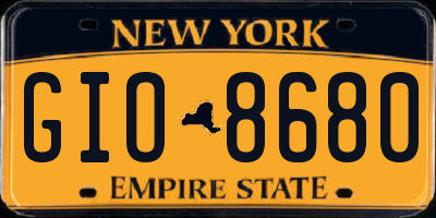 NY license plate GIO8680