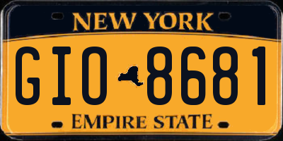 NY license plate GIO8681