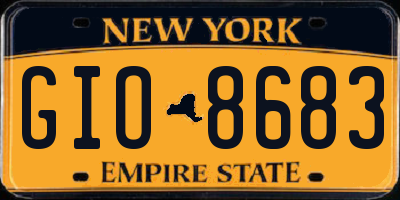 NY license plate GIO8683