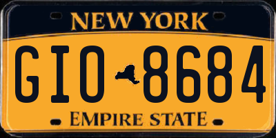 NY license plate GIO8684
