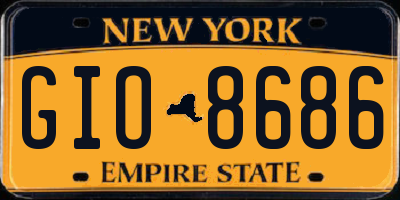 NY license plate GIO8686