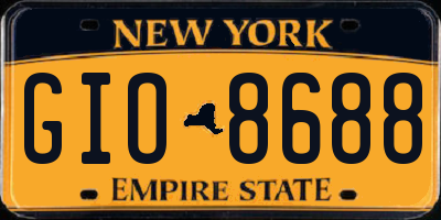 NY license plate GIO8688