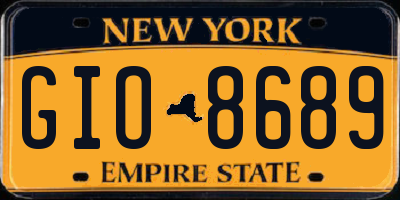 NY license plate GIO8689