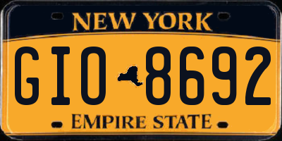 NY license plate GIO8692