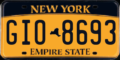 NY license plate GIO8693