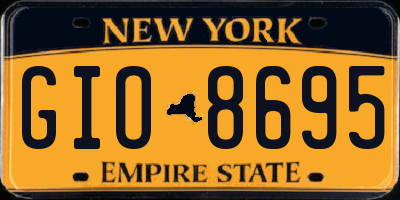 NY license plate GIO8695