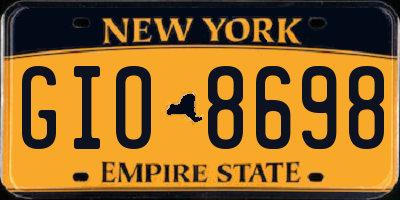 NY license plate GIO8698