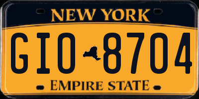 NY license plate GIO8704