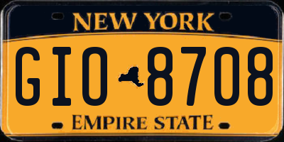 NY license plate GIO8708