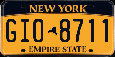 NY license plate GIO8711