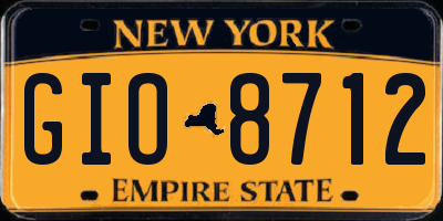 NY license plate GIO8712