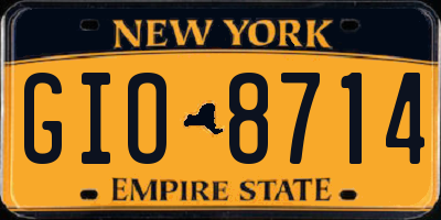 NY license plate GIO8714