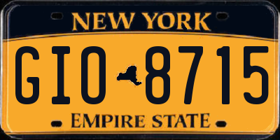 NY license plate GIO8715
