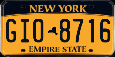 NY license plate GIO8716