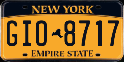 NY license plate GIO8717