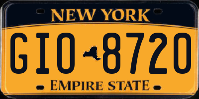 NY license plate GIO8720