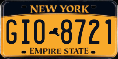 NY license plate GIO8721