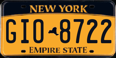 NY license plate GIO8722