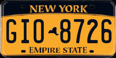 NY license plate GIO8726
