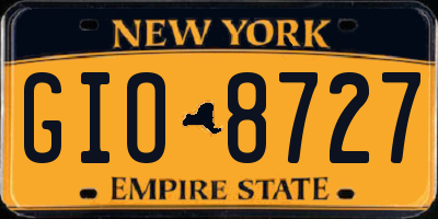 NY license plate GIO8727