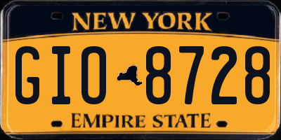 NY license plate GIO8728