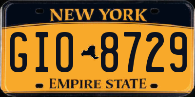 NY license plate GIO8729