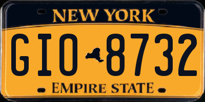 NY license plate GIO8732