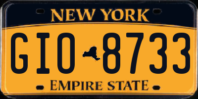 NY license plate GIO8733