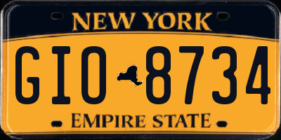 NY license plate GIO8734