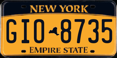 NY license plate GIO8735