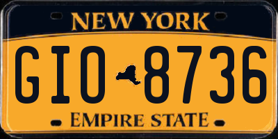 NY license plate GIO8736