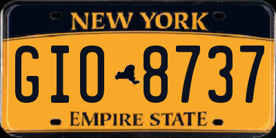 NY license plate GIO8737