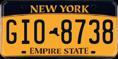 NY license plate GIO8738