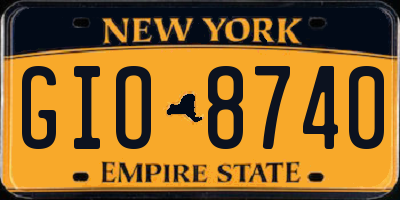 NY license plate GIO8740
