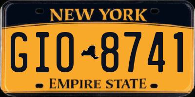 NY license plate GIO8741