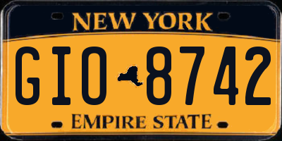 NY license plate GIO8742
