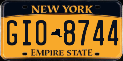 NY license plate GIO8744
