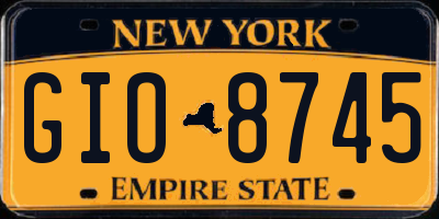 NY license plate GIO8745